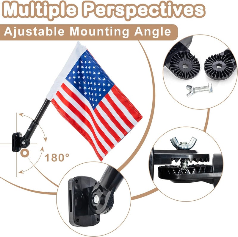 ifeolo American Flag and Pole Swing Set Accessories - Outdoor Double Sided USA Flag with Pole and Mounting Hardware, Small American Flag for Treehouse Playhouse Backyard Decorations - Image 5
